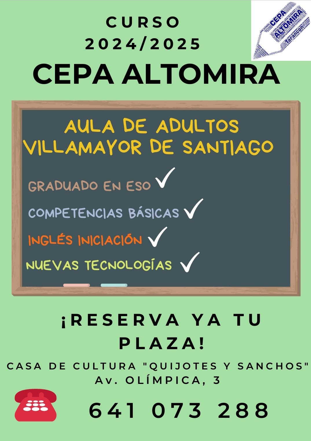 Lee más sobre el artículo Aula de Adultos de Villamayor de Santiago – Curso 2024-25